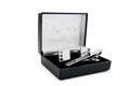 Cuff links in a box Royalty Free Stock Photo