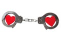 Cuffed hearts Royalty Free Stock Photo