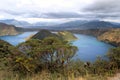 Cuicocha crater lake at the foot of the Cotacachi volcano in the