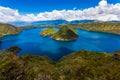 Cuicocha lagoon inside the crater of the volcano Cotacachi