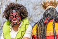 Local in traditional folk dance devil mask & costume, Guatemala
