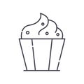 Cuipcake icon, linear isolated illustration, thin line vector, web design sign, outline concept symbol with editable Royalty Free Stock Photo