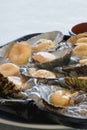 Cuisine of the Azores. The mollusks of Lapas, Limpets are popular as a snack in the Azores. Royalty Free Stock Photo