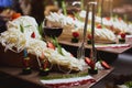 Cuisine Culinary Buffet Dinner Catering Dining Food Celebration Party Concept. Royalty Free Stock Photo