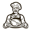 Cuisine vector logo. chicken meat, turkey, food icon