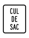 Cul de sac road sign