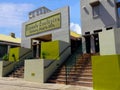 Side view of the front of Escuela Ecologica with steps to the entrance Royalty Free Stock Photo