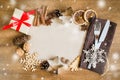 Culinary Background. Christmas Postcard with Empty Paper. Royalty Free Stock Photo