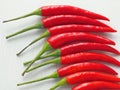 Culinary background. Close up of red hot chili peppers. Royalty Free Stock Photo