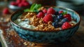 Culinary Bliss: Start Your Day Right with a Yogurt Bowl Overflowing with Mixed Berries, Granola