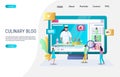 Culinary blog vector website landing page design template