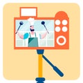 Culinary Blog Video Recording Flat Illustration