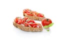 Culinary bruschetta eating. Royalty Free Stock Photo