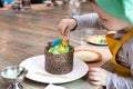 Culinary class for children and parents - cooking Easter cake, on the table lie the ingredients and tools for work.
