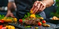 Culinary Creation: The Chefs Artful Steak Masterpiece