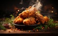 Culinary Delight: Capturing Crispy Fried Chicken with Red Chili. Generative By Ai