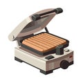 Culinary Delight: Waffle Maker Vector Illustration on White Background