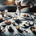 Culinary Elegance: Chef Creating a Buttercream Masterpiece