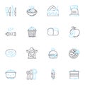 Culinary Gastronomy linear icons set. Umami, Fusion, Gourmet, Artisan, Flavorful, Sustainable, Delicacy line vector and