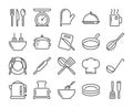 20 Culinary icons. Kitchen and Cooking line icon set. Vector illustration. Royalty Free Stock Photo