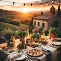 a culinary journey through Tuscany, rustic dinner