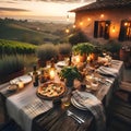 a culinary journey through Tuscany, rustic dinner