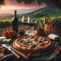 a culinary journey through Tuscany, rustic picnic in Italy