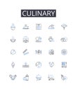 Culinary line icons collection. Delicious cuisine, Gastronomic delight, Tasty cookery, Savory cuisine, Delectable dishes