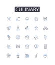 Culinary line icons collection. Versatility, Adjustability, Elasticity, Resilience, Accommodation, Malleability Royalty Free Stock Photo