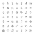 Culinary linear icons, signs, symbols vector line illustration set Royalty Free Stock Photo