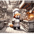 Culinary Magic, Red Panda Chef, AI Generated Art