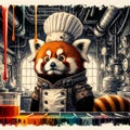 Culinary Magic, Red Panda Chef, AI Generated Art