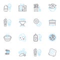 Culinary marketplace linear icons set. ere are original word keywords about Culinary marketplace:, Food, Cuisine