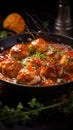 Culinary medley Baked chicken fillet and meatballs immersed in tomato sauce, a taste symphony