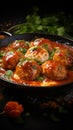 Culinary medley Baked chicken fillet and meatballs immersed in tomato sauce, a taste symphony