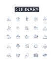 Culinary line icons collection. Delicious cuisine, Gastronomic delight, Tasty cookery, Savory cuisine, Delectable dishes