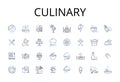 Culinary line icons collection. Delicious cuisine, Gastronomic delight, Tasty cookery, Savory cuisine, Delectable dishes