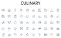Culinary line icons collection. Transfer, Payment, Transaction, Cross-border, Settlement, Send, Currency vector and