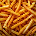 Culinary pleasure French fry chip background evokes tasty fast food joy