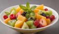 culinary sophistication: professionally styled fruit ensemble with fresh mint