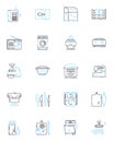 Culinary space linear icons set. Cuisine, Kitchen, Cooking, Gastronomy, Food, Baking, Restaurant line vector and concept Royalty Free Stock Photo