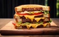 The Culinary Symphony of Cheese on a Burger. Generative AI