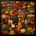 Culinary Tapestry - A Vibrant and Intricate Masterpiece of Food and Beverages