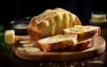 Culinary Temptation: Sliced Cheese on Fresh Bread. Generative By Ai