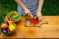 Culinary workshop. Vegetable salad