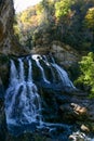 Cullasaja Falls with the leaves changing colors. Royalty Free Stock Photo