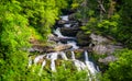 Cullasaja Falls, in Nantahala National Forest, North Carolina. Royalty Free Stock Photo