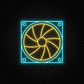 Culler. Blue and yellow neon vector icon. Transparent background Royalty Free Stock Photo