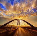 Cullera bridge over Xuquer Jucar river of Valencia Royalty Free Stock Photo