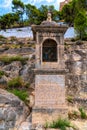 Cullera castle Spain path up the hill Estacion Octava, the eigth of fourteen historic religious structures